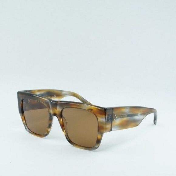 BRAND NEW CELINE CL4056IN 55E STRIPED BROWN AD GREY /  BROWN SUNGLASSES
